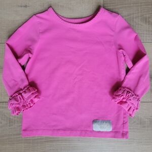 Eleanor Rose Cotton Spandex Ruffle Cuff Pink Top Size 4/5 Cottagecore
